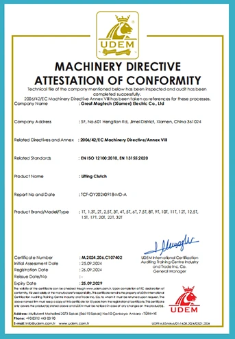 Lifting Clutch CE Certifications